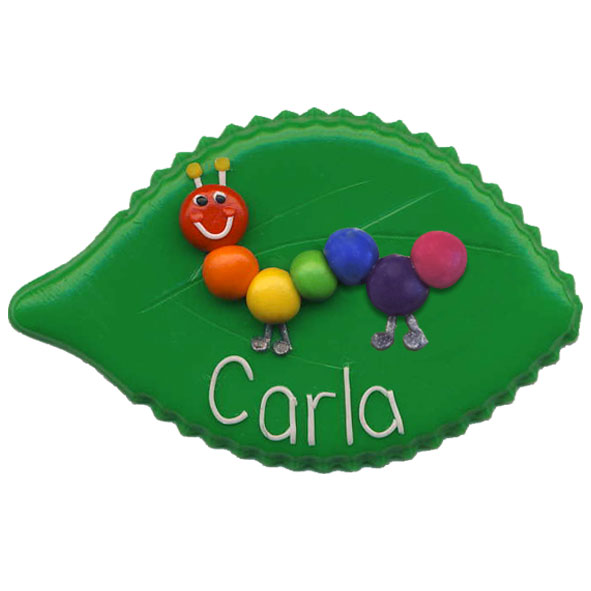 Caterpillar on Leaf - Animal Badge