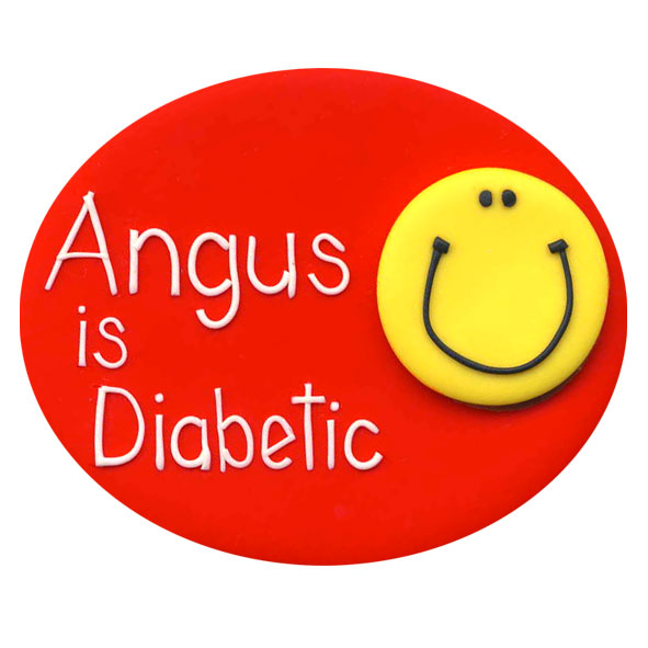 Diabetes Smiley Face - Allergy Alert Badge