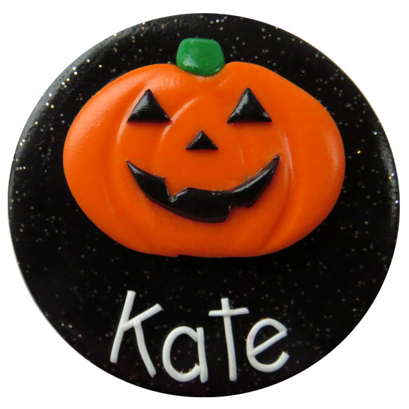 Jack O' Lantern on Round - Halloween Badge